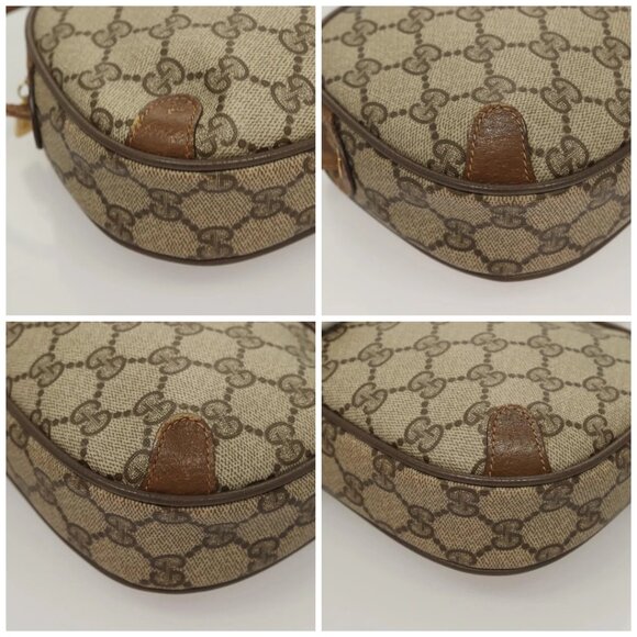 GUCCI GG Supreme Web Sherry Line Bag PVC Beige Gold 89 02 066 Auth BA3786 - Picture 14 of 16